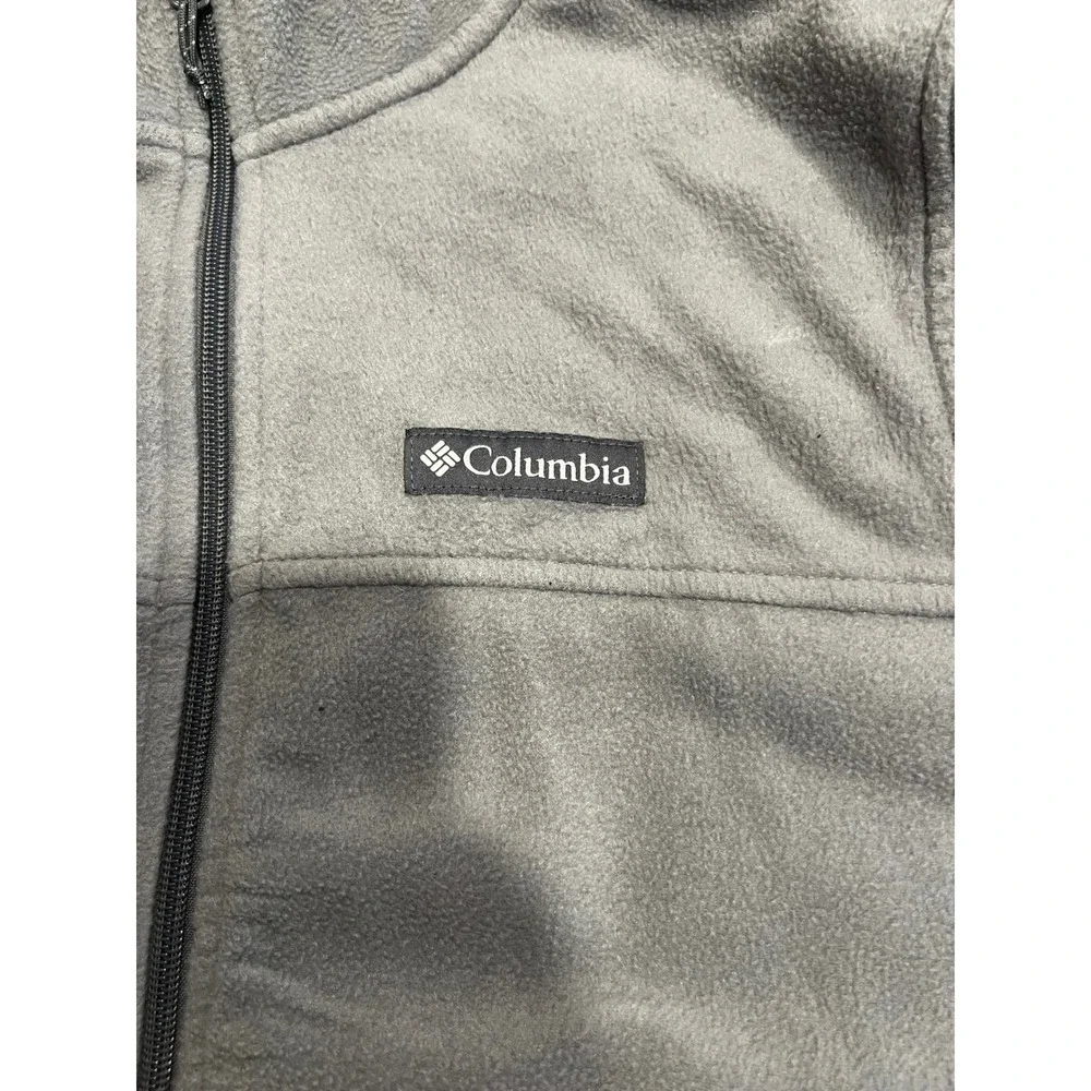 Columbia Mens Fleece Hoodie Full Zip Jacket Pockets Gray Large